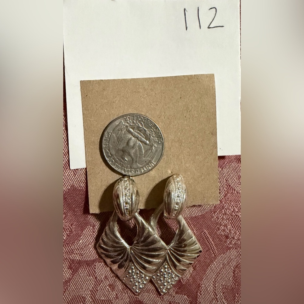 Silver Toned Sculptural Drop Earrings